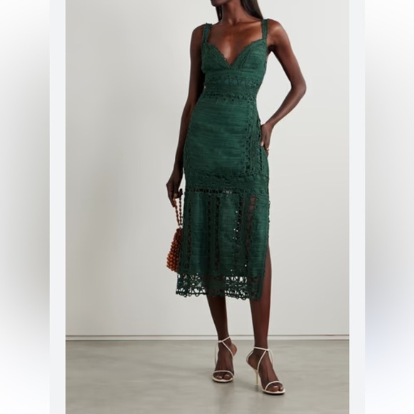 Ulla Johnson Dresses & Skirts - Ulla Johnson Shivani Crochet Midi Dress Size 0 | Khadi Cotton Silk | Boho Lace